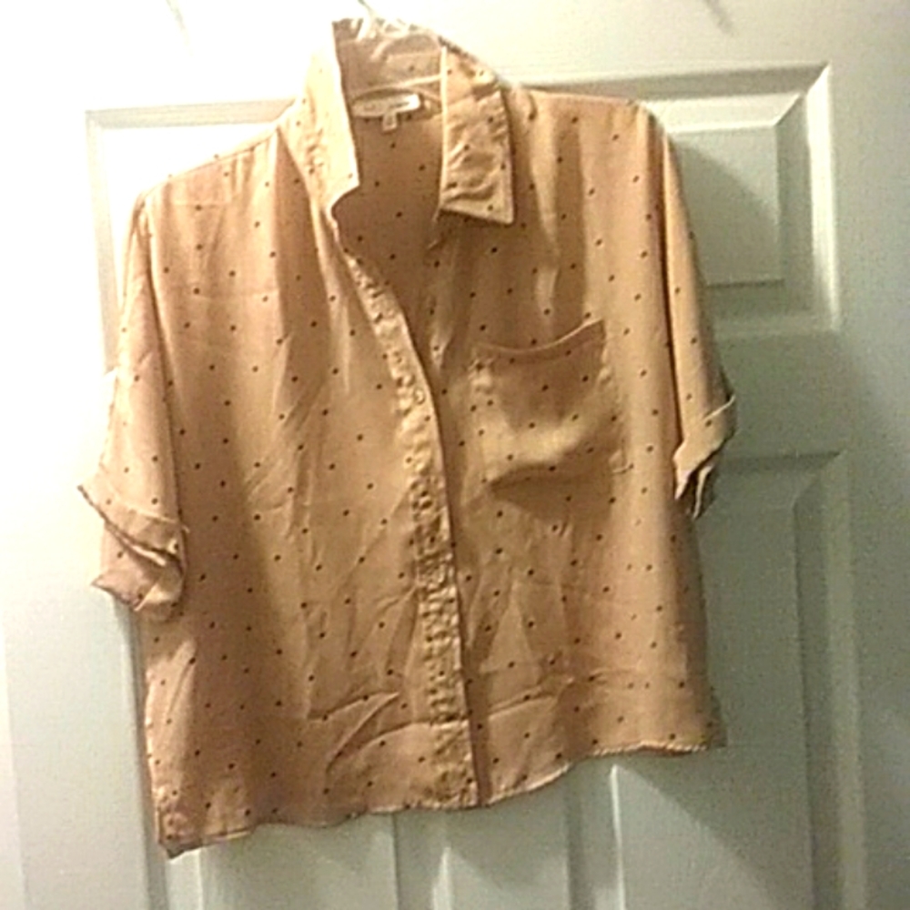Star Patten cream color button down shirt